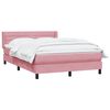vidaXL Boxspringbett mit Matratze Rosa 140x210 cm Samt