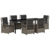 vidaXL Garten Essgruppe 7 Stk. Grau Poly-Rattan
