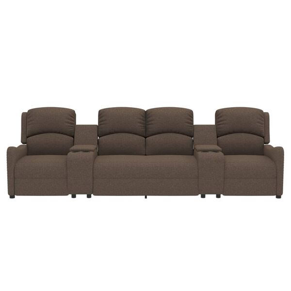 vidaXL 4-Sitzer Massagesessel mit Getränkehalter Taupe Stoff