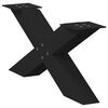 vidaXL Couchtischbeine X-Form 2 Stk. Schwarz 70x(30-31) cm Stahl