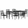vidaXL Garten Essgruppe 7 pcs Schwarz Pulverbeschichteter Stahl