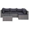 vidaXL 9-tlg. Garten-Lounge-Set mit Kissen Poly Rattan Grau