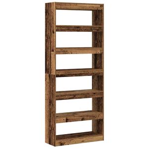 vidaXL B&uuml;cherregal 6 Ebenen 80 x 30 x 198 cm Holzwerkstoff Altholz