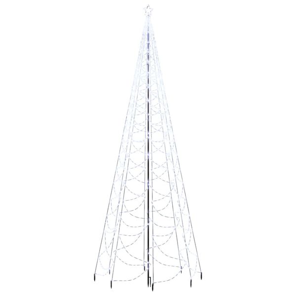 vidaXL LED-Weihnachtsbaum mit Metallstange 1400 LEDs Kaltwei&szlig; 5 m