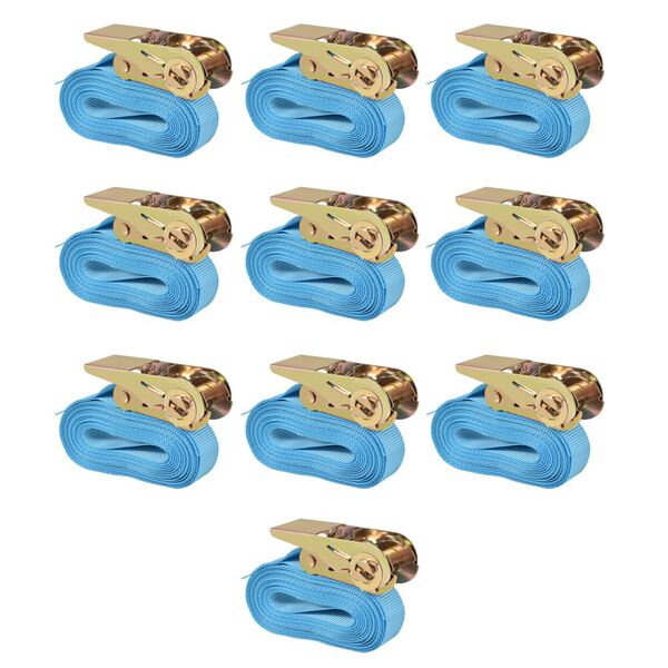 vidaXL Ratschen-Spanngurte 10 Stk. 0,8 Tonnen 4m×25mm Blau