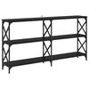 vidaXL Konsolentisch Schwarz Eichen-Optik 156 x 28 x 80,5 cm