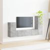 vidaXL TV-Schrankset Wandmontiert 3 pcs Beton Grau Holzwerkstoff