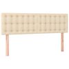 vidaXL Boxspringbett mit Matratze Creme 140x190 cm Stoff