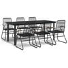 vidaXL 7-tlg. Garten-Essgruppe Schwarz PVC-Rattan
