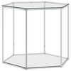 vidaXL Couchtisch Silbern 60x53x50 cm Edelstahl und Glas