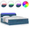 vidaXL Ottoman-Bett mit Matratze & LEDs Dunkelblau 160x200 cm Samt
