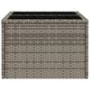 vidaXL Gartentisch mit Glasplatte Grau 55x55x37 cm Poly Rattan