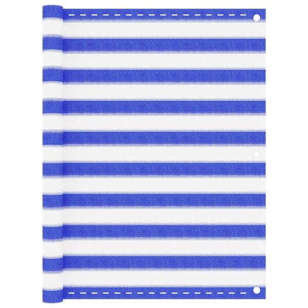 vidaXL Balkon-Sichtschutz Blau und Weiß 120x400 cm HDPE