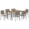 vidaXL Garten Essgruppe 7 pcs Grau Poly-Rattan