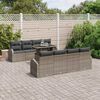 vidaXL Gartensofa-set mit Speicher 9 pcs Grau Poly-Rattan