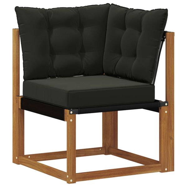 vidaXL Outdoor-Sofagarnitur mit Kissen 6 pcs Nat&uuml;rlich und Schwarz