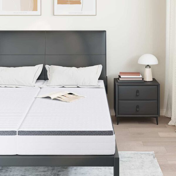 vidaXL Matratze 2 pcs Wei&szlig; und Grau 80 x 200 cm Bonell Feder
