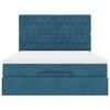 vidaXL Ottoman-Bett mit Matratzen Dunkelblau 140x190 cm Samt