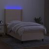 vidaXL Boxspringbett mit Matratze & LED Creme 90x200 cm Stoff