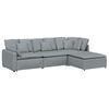 vidaXL Modulares Sofa mit Fu&szlig;hocker Kissen Stoff Hellgrau