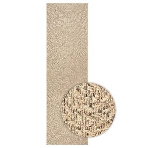 vidaXL Teppich ZIZUR 80x250 cm Jute-Optik Indoor und Outdoor