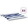 vidaXL Gartenstuhl-Kissen 4 Stk. Blau & Wei&szlig; Gestreift 50x50x4cm Stoff