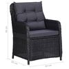 vidaXL 9-tlg. Garten-Essgruppe Poly Rattan Schwarz