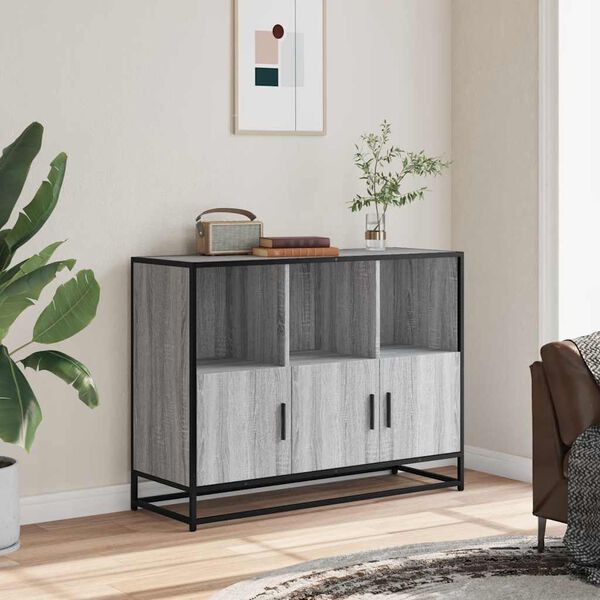 vidaXL Sideboard Grau Sonoma 100x35x76 cm Holzwerkstoff
