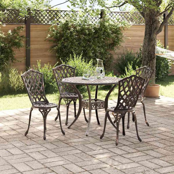 vidaXL Garten Essgruppe 5 pcs Bronze Aluminium