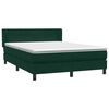 vidaXL Boxspringbett mit Matratze Dunkelgr&uuml;n 160x210 cm Samt