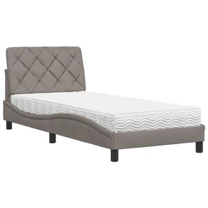 vidaXL Bett mit Matratze Taupe 80x200 cm Stoff