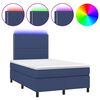 vidaXL Boxspringbett mit Matratze & LED Blau 120x190 cm Stoff