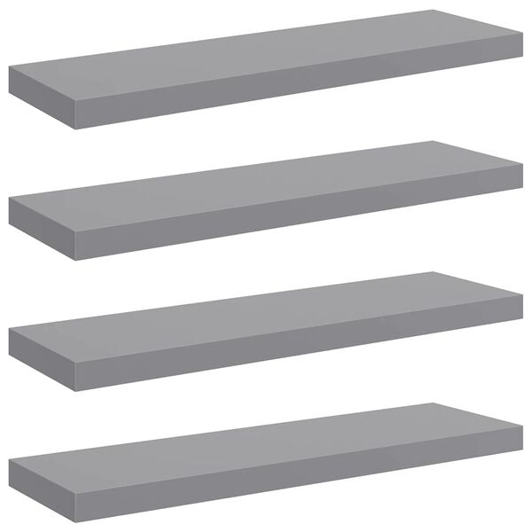 vidaXL Schweberegale 4 Stk. Grau 80x23,5x3,8 cm MDF