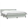 vidaXL Boxspringbett mit Matratzen Hellgrau 200x210 cm Samt