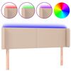 vidaXL LED Kopfteil Cappuccino-Braun 147x16x78/88 cm Kunstleder