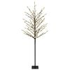 vidaXL LED-Weihnachtsbaum Schwarz 18 x 18 x 150 cm Stahl 185 LEDs