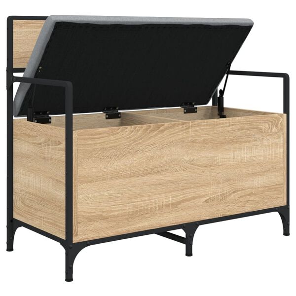 vidaXL Sitzbank mit Stauraum Sonoma-Eiche 85,5x42x73,5cm Holzwerkstoff