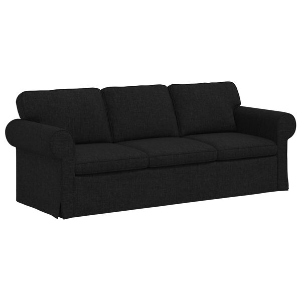 vidaXL Sofa Schwarz Gesamtabmessungen: 215 x 82 x 80 cm (B x T x H)