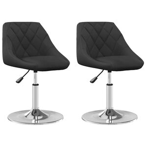 vidaXL Esszimmerst&uuml;hle 2 Stk. Drehbar Schwarz Samt