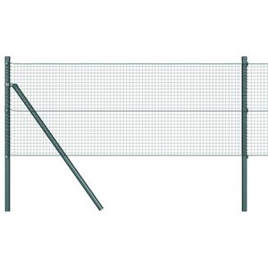 vidaXL Zaunpfosten Gr&uuml;n 10 x 0,6 m (19 x 19 mm Netz) Stahl und PVC