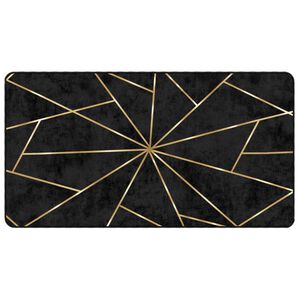 vidaXL Teppich Waschbar Schwarz und Golden 80x150 cm