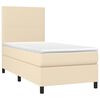 vidaXL Boxspringbett mit Matratze Creme 80x200 cm Stoff
