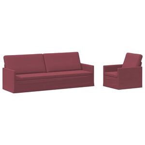 vidaXL Sofa-Set 2 pcs Weinrot Stoff