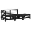 vidaXL 3-tlg. Garten-Lounge-Set mit Kissen Schwarz Massivholz