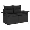vidaXL Gartensofa-set mit Kissen 6 pcs Schwarz Poly-Rattan