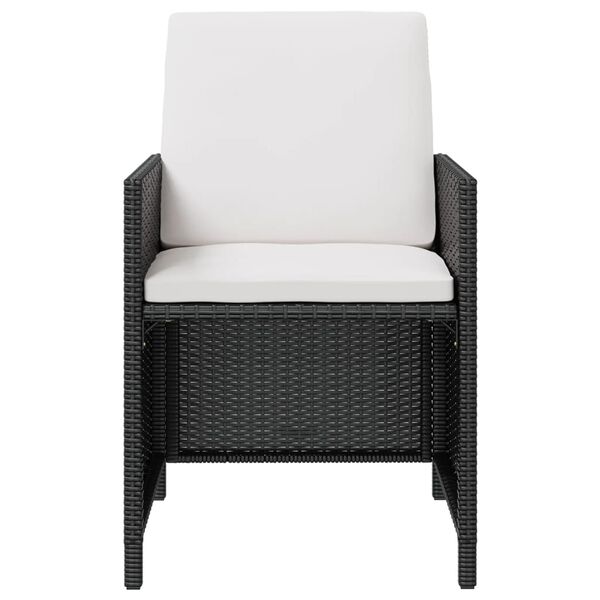 vidaXL 13-tlg. Garten-Essgruppe mit Auflagen Poly Rattan Schwarz