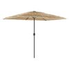 vidaXL Sonnenschirm mit LED und Stahlmast Braun 300x200x250 cm