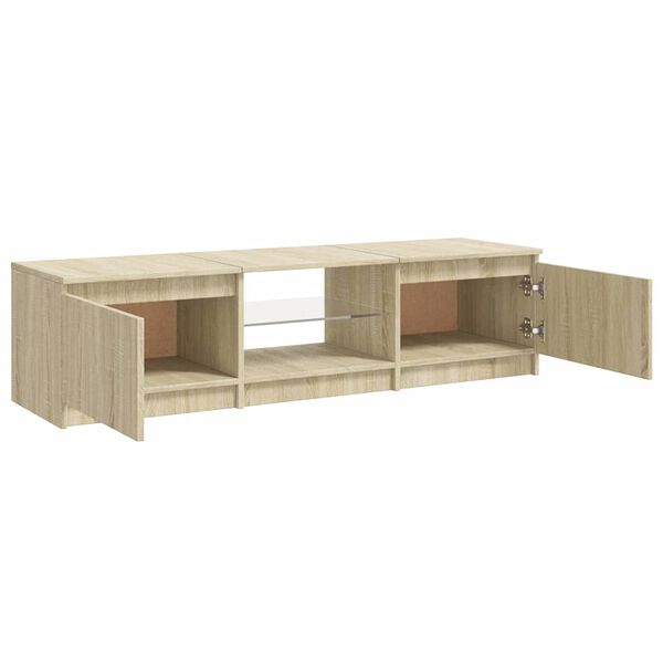 vidaXL TV-Schrank mit LED-Leuchten Sonoma-Eiche 140x40x36 cm