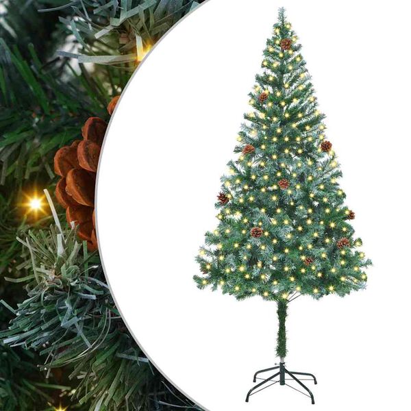 vidaXL K&uuml;nstlicher Weihnachtsbaum Gr&uuml;n 180 cm PVC und Stahl