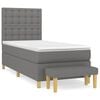 vidaXL Boxspringbett mit Matratze Dunkelgrau 90x200 cm Stoff